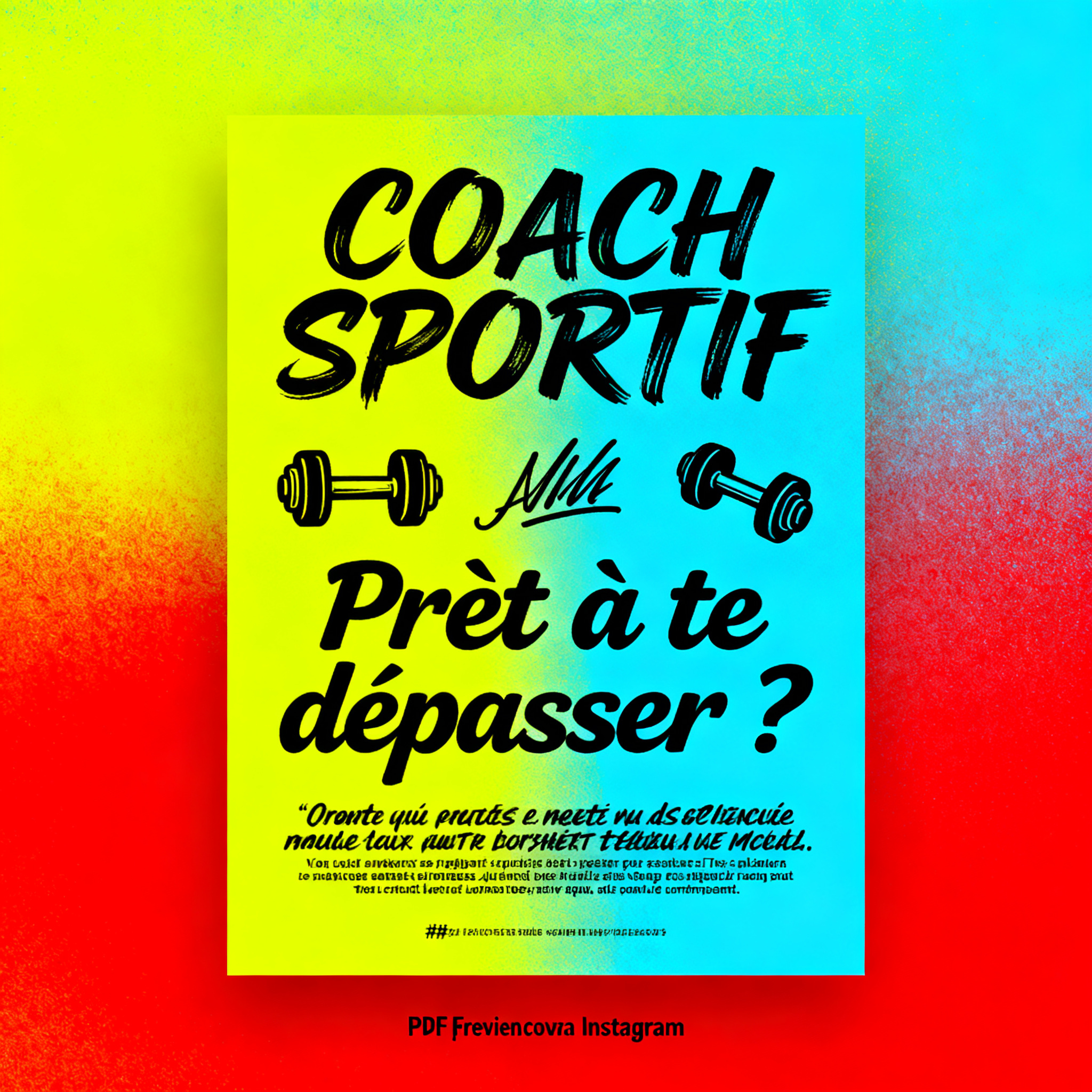 Post Instagram coach sportif version Canva avec couleurs criardes